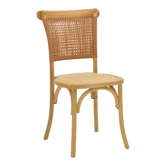 Καρέκλα Karley Φυσικό Ξύλο Οξιάς-Έδρα Φυσικό Rattan 48x52x89