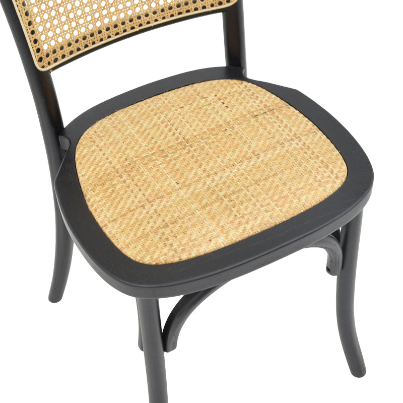 Καρέκλα Zozele Φυσικό Rattan PE-Μαύρο Toon Wood 45x51x88