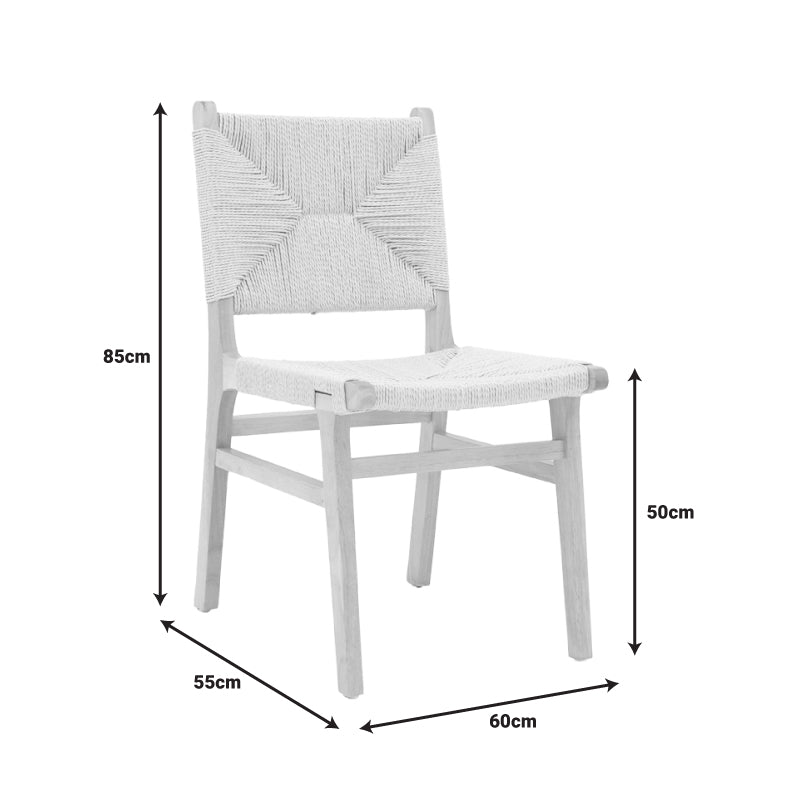 Καρέκλα Arten Σχοινί-Rubberwood σε Φυσική Απόχρωση 60x55x85