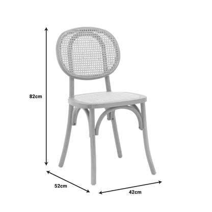Καρέκλα Zoel Ξύλο Οξιάς και Rattan σε Φυσική Απόχρωση 45x52x82