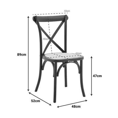 Καρέκλα Dylon Στοιβαζόμενη Ξύλο Οξιάς-Rattan Άβαφη 48x52x89