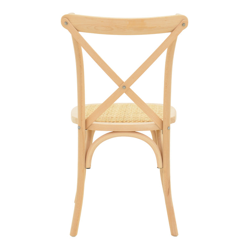 Καρέκλα Dylon Στοιβαζόμενη Ξύλο Οξιάς-Rattan Άβαφη 48x52x89