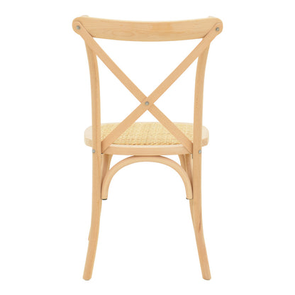 Καρέκλα Dylon Στοιβαζόμενη Ξύλο Οξιάς-Rattan Άβαφη 48x52x89