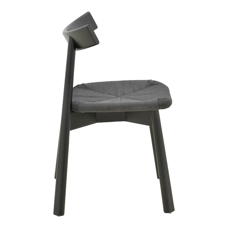 Καρέκλα Clareta Rubberwood-Σχοινί σε Μαύρη Απόχρωση 53x55x79