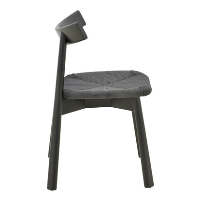 Καρέκλα Clareta Rubberwood-Σχοινί σε Μαύρη Απόχρωση 53x55x79