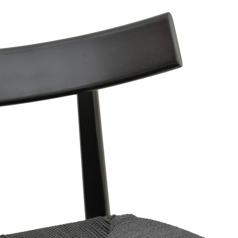 Καρέκλα Clareta Rubberwood-Σχοινί σε Μαύρη Απόχρωση 53x55x79