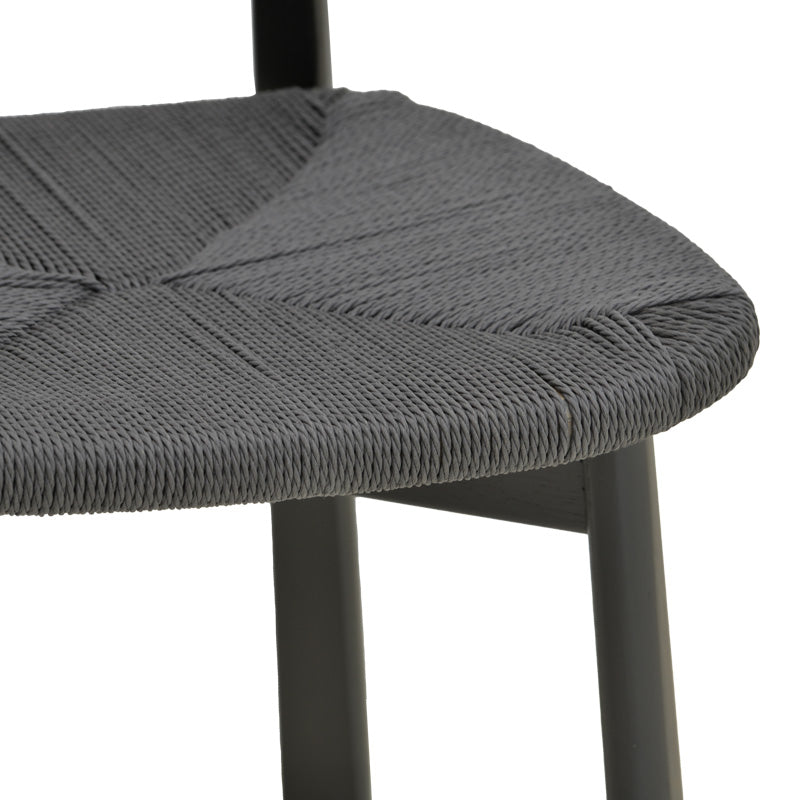 Καρέκλα Clareta Rubberwood-Σχοινί σε Μαύρη Απόχρωση 53x55x79