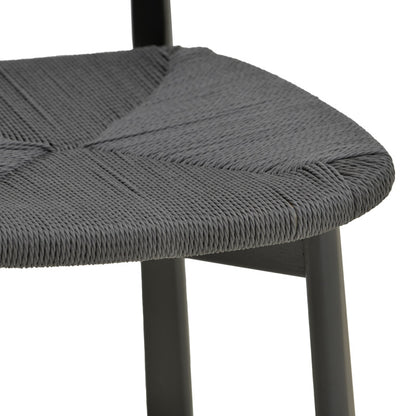 Καρέκλα Clareta Rubberwood-Σχοινί σε Μαύρη Απόχρωση 53x55x79