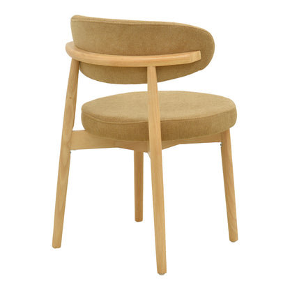 Καρέκλα Luben Ύφασμα Καφέ - Rubberwood σε Φυσική Απόχρωση 53x54x79