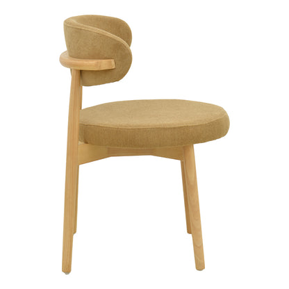 Καρέκλα Luben Ύφασμα Καφέ - Rubberwood σε Φυσική Απόχρωση 53x54x79