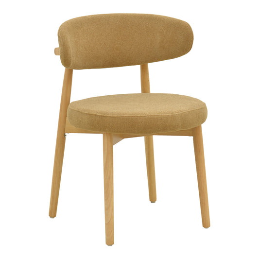 Καρέκλα Luben Ύφασμα Καφέ - Rubberwood σε Φυσική Απόχρωση 53x54x79