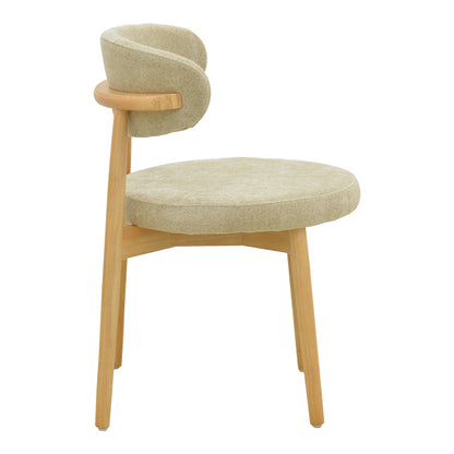 Καρέκλα Luben Ύφασμα Γκρι - Rubberwood σε Φυσική Απόχρωση 53x54x79