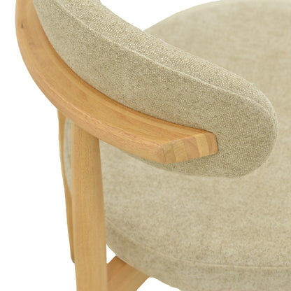Καρέκλα Luben Ύφασμα Γκρι - Rubberwood σε Φυσική Απόχρωση 53x54x79