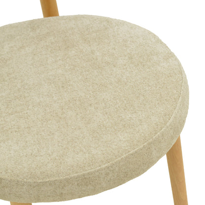 Καρέκλα Luben Ύφασμα Γκρι - Rubberwood σε Φυσική Απόχρωση 53x54x79