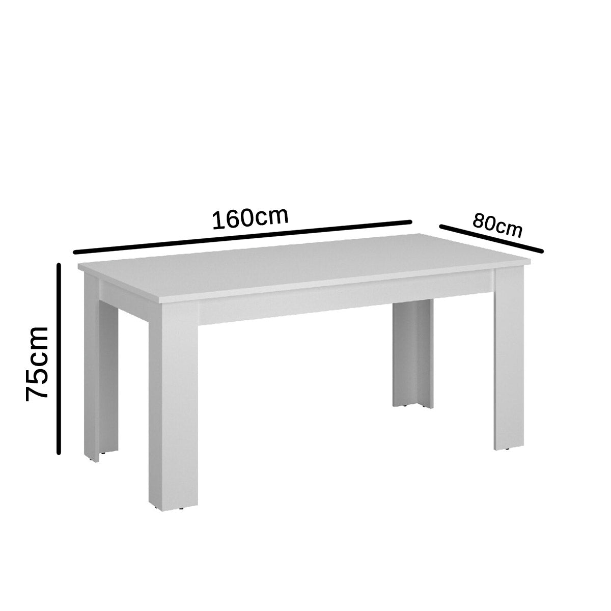 Τραπέζι Ayson Βελανιδιά με Σκούρα Νερά 160x80x75.1