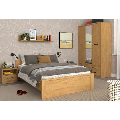 Κρεβάτι Pavi Ημίδιπλο Βελανιδιά Χωρίς Πάτωμα 140x200εκ