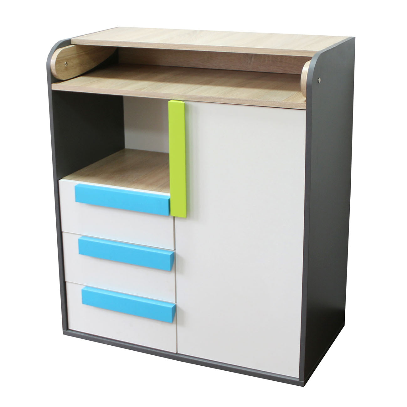 Αλλαξιέρα Μωρού Alex Γραφίτης-Σονόμα-Λευκό με Συρτάρια 84x37x94