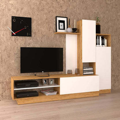 Σύνθεση Τηλεόρασης Melisa Χρυσός Δρυς με Λευκό 240x45x180