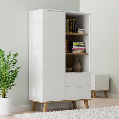 Βιβλιοθήκη Neptune Λευκό-Σονόμα 90x40x151