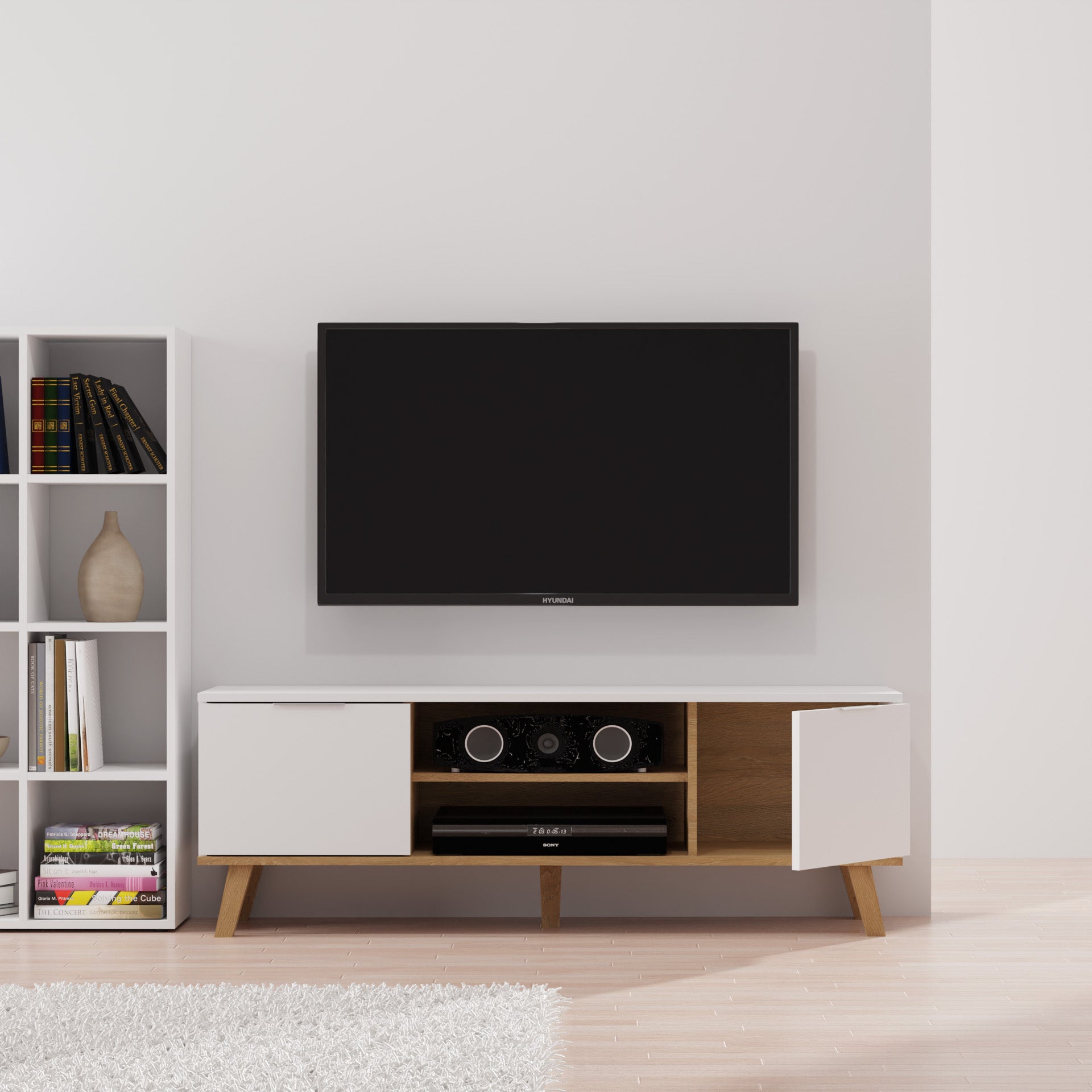 Έπιπλο TV Neptune Λευκό-Σονόμα 138x40x49