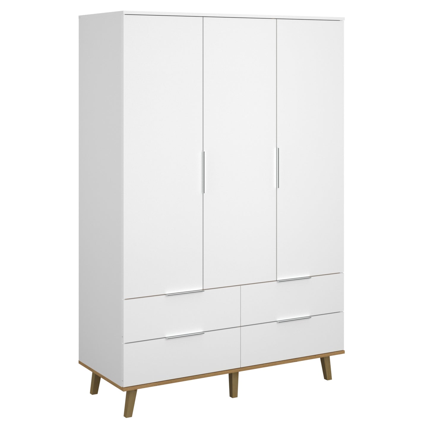 Ντουλάπα Neptune Τρίφυλλη Λευκό-Σονόμα 132x55x197