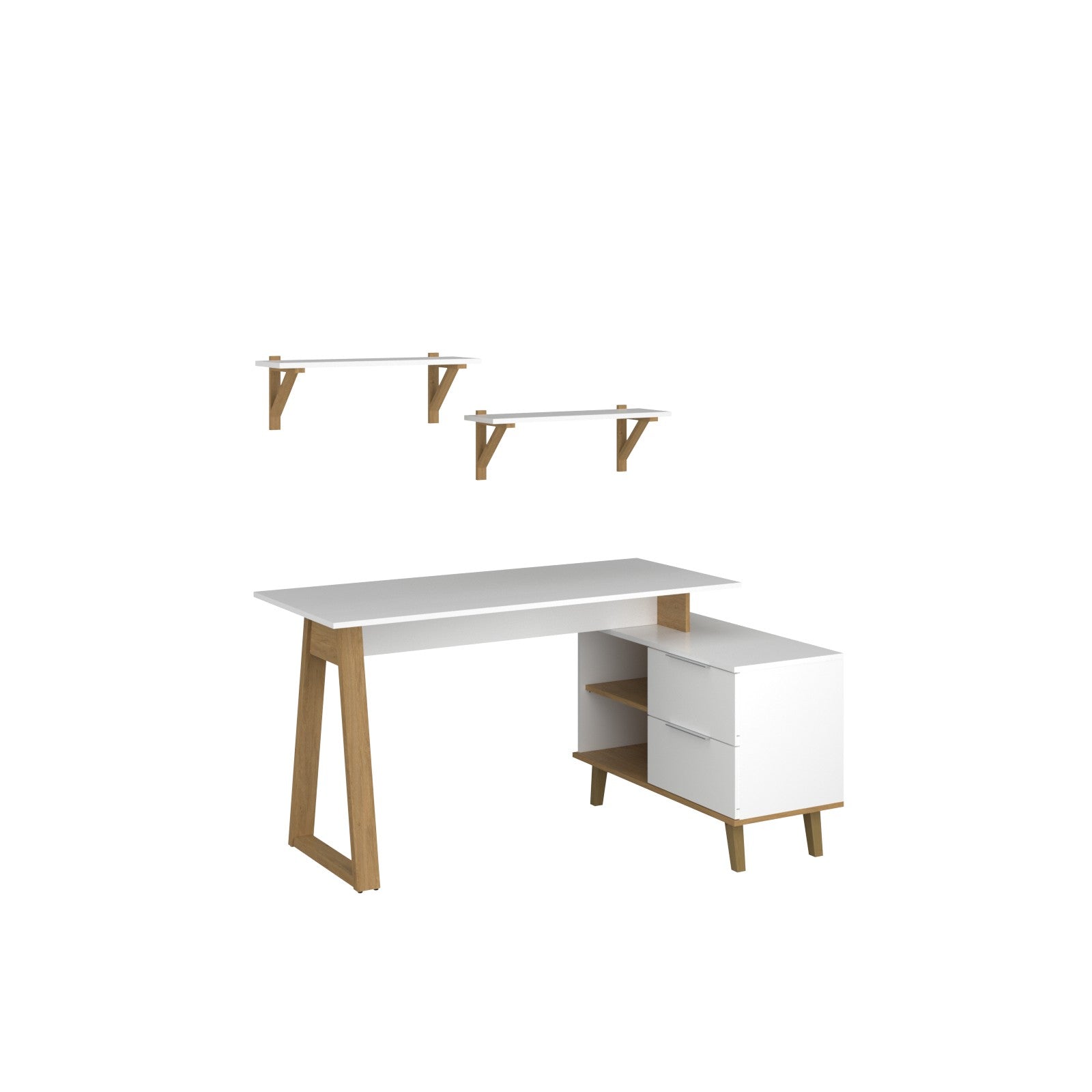 Σύνθεση Γραφείου Neptune Σετ 4 Τμχ Λευκό Σονόμα