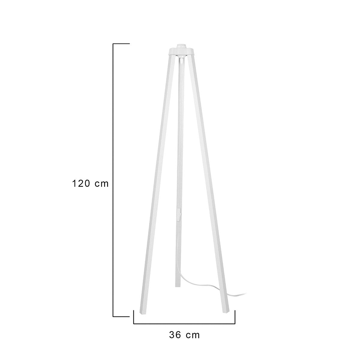 TRIPOD 203-0259 Μοντέρνο Επιδαπέδιο Φωτιστικό Μονόφωτο 1 x E27 IP20 Λευκό Ξύλο - Μ38 x Π38 x Υ120