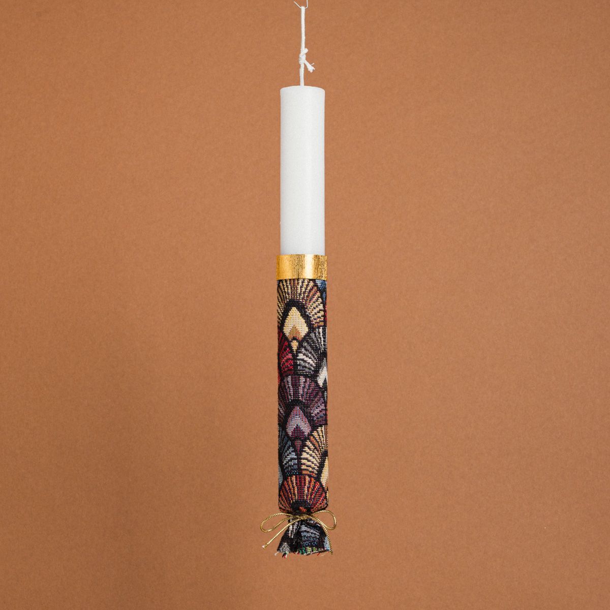 Λαμπάδα Στολισμένη Στόφα Πολύχρωμες Βεντάλιες σε Συσκευασία Δώρου