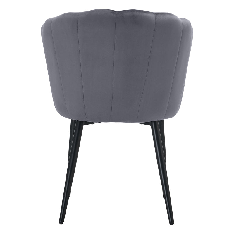 Καρέκλα Esme Ανθρακί Βελούδο-Πόδι Μαύρο Μέταλλο 61X55X84