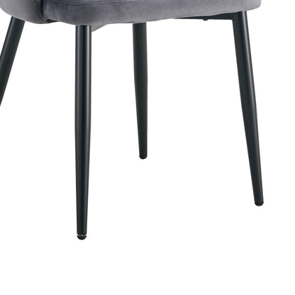 Καρέκλα Esme Ανθρακί Βελούδο-Πόδι Μαύρο Μέταλλο 61X55X84