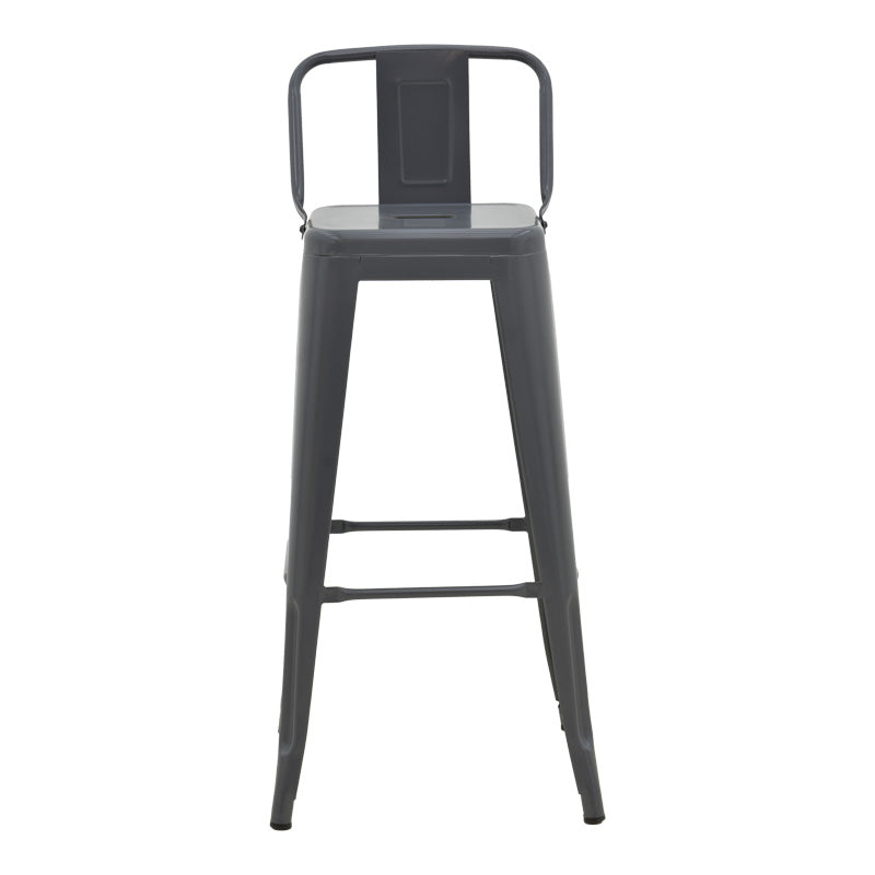 Σκαμπό Μπαρ με Πλάτη Utopia Μέταλλο σε Ανθρακί Απόχρωση 42x42x97