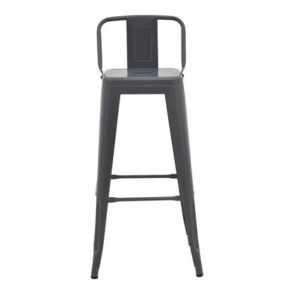 Σκαμπό Μπαρ με Πλάτη Utopia Μέταλλο σε Ανθρακί Απόχρωση 42x42x97