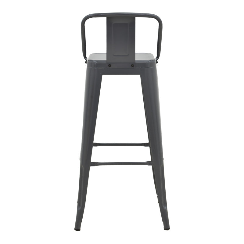 Σκαμπό Μπαρ με Πλάτη Utopia Μέταλλο σε Ανθρακί Απόχρωση 42x42x97