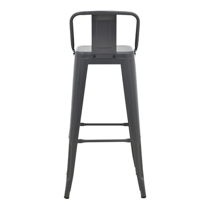 Σκαμπό Μπαρ με Πλάτη Utopia Μέταλλο σε Ανθρακί Απόχρωση 42x42x97