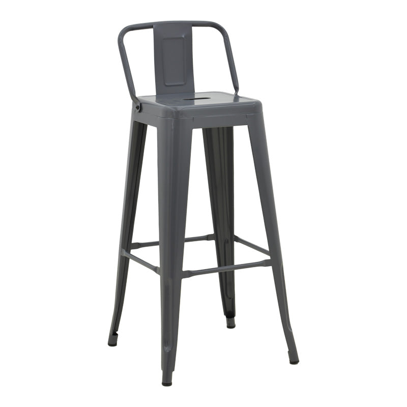 Σκαμπό Μπαρ με Πλάτη Utopia Μέταλλο σε Ανθρακί Απόχρωση 42x42x97