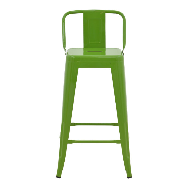Σκαμπό Μπαρ Μεσαίου Ύψους με Πλάτη Utopia Μέταλλο σε Πράσινη Απόχρωση 42x42x86
