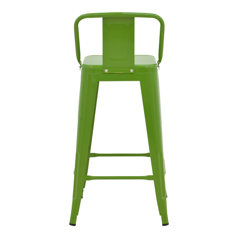 Σκαμπό Μπαρ Μεσαίου Ύψους με Πλάτη Utopia Μέταλλο σε Πράσινη Απόχρωση 42x42x86