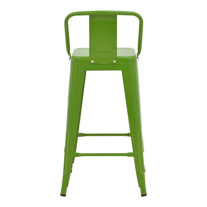 Σκαμπό Μπαρ Μεσαίου Ύψους με Πλάτη Utopia Μέταλλο σε Πράσινη Απόχρωση 42x42x86