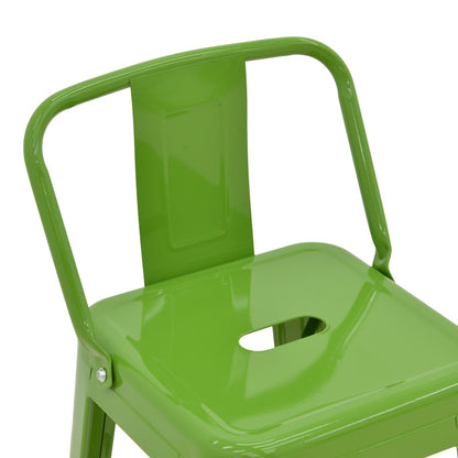 Σκαμπό Μπαρ Μεσαίου Ύψους με Πλάτη Utopia Μέταλλο σε Πράσινη Απόχρωση 42x42x86