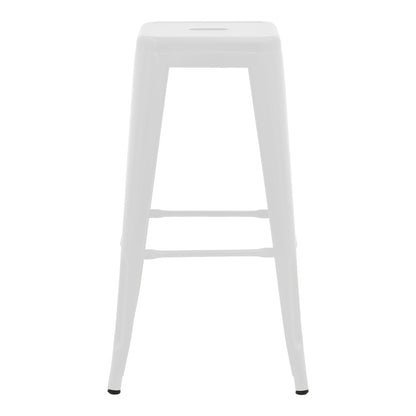 Σκαμπό Μπαρ Utopia Μέταλλο σε Λευκή Ματ Απόχρωση 42x42x76