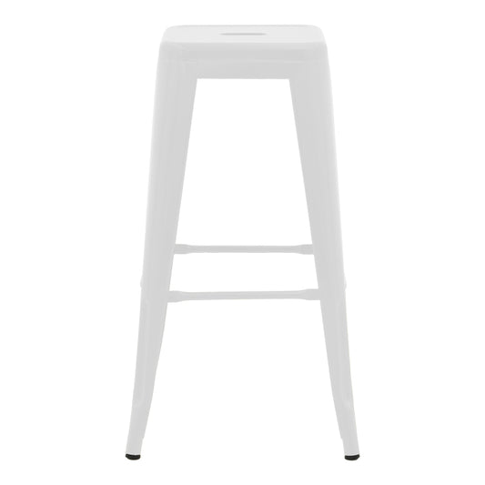 Σκαμπό Μπαρ Utopia Μέταλλο σε Λευκή Ματ Απόχρωση 42x42x76