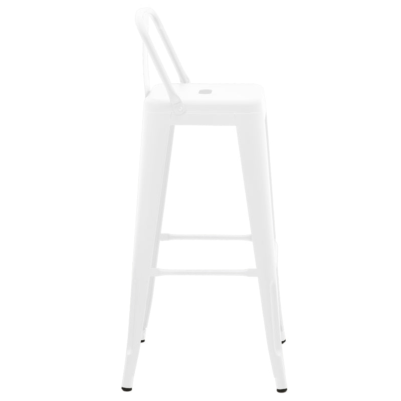 Σκαμπό Μπαρ με Πλάτη Utopia Μέταλλο σε Λευκή Ματ Απόχρωση 42x42x97