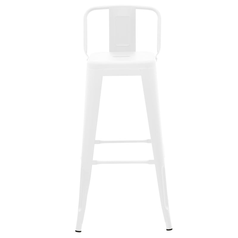 Σκαμπό Μπαρ με Πλάτη Utopia Μέταλλο σε Λευκή Ματ Απόχρωση 42x42x97