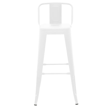 Σκαμπό Μπαρ με Πλάτη Utopia Μέταλλο σε Λευκή Ματ Απόχρωση 42x42x97