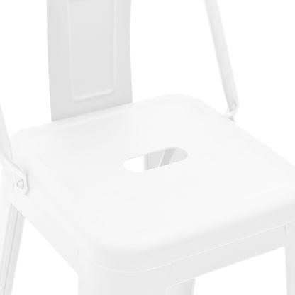 Σκαμπό Μπαρ με Πλάτη Utopia Μέταλλο σε Λευκή Ματ Απόχρωση 42x42x97