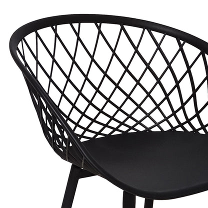 Πολυθρόνα Ezra Μαύρο PP-Πόδι Μαύρο Μέταλλο 62.5x56x82