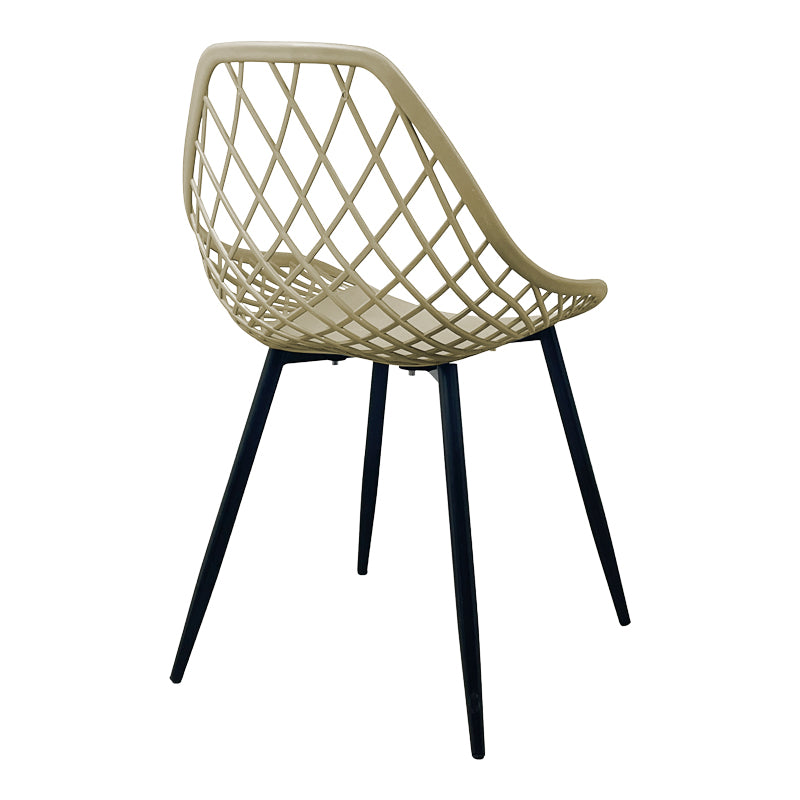 Καρέκλα Suan Cappuccino PP-Πόδι Μαύρο Μέταλλο 49x51x86