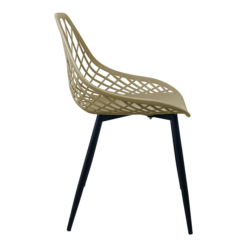 Καρέκλα Suan Cappuccino PP-Πόδι Μαύρο Μέταλλο 49x51x86