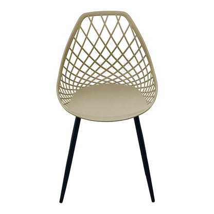 Καρέκλα Suan Cappuccino PP-Πόδι Μαύρο Μέταλλο 49x51x86