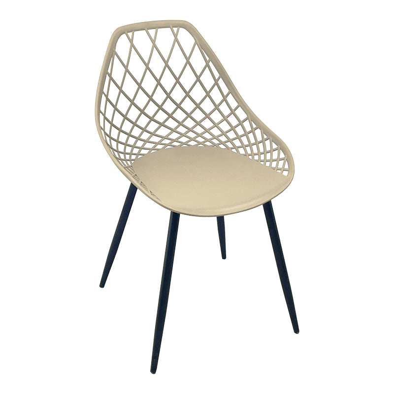 Καρέκλα Suan Cappuccino PP-Πόδι Μαύρο Μέταλλο 49x51x86